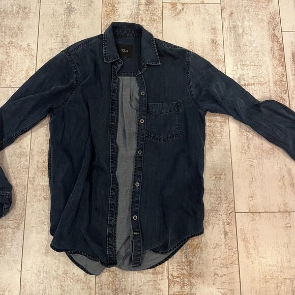 Rails Fake Denim Dark Button Down - Picture 2 of 4